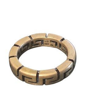 Versace Gold Greek Key Ring Size 19 (Size 9 Us)